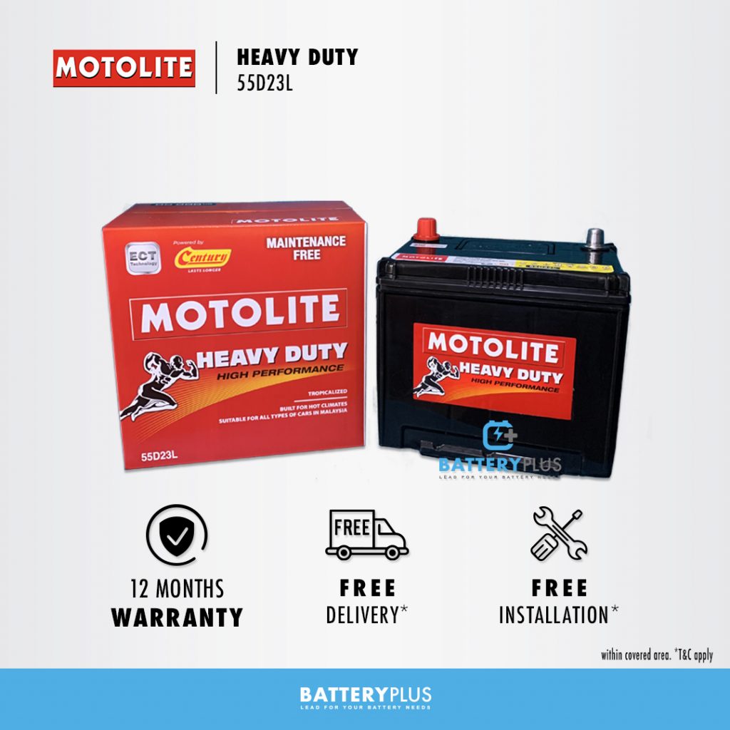 55D23L Motolite Heavy Duty MF BatteryPlus Car Battery
